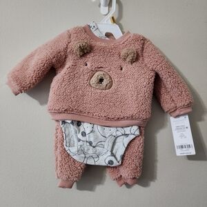 Carters Adorable Pink Teddy Bear Baby Newborn Outfit 3 Piece NEW